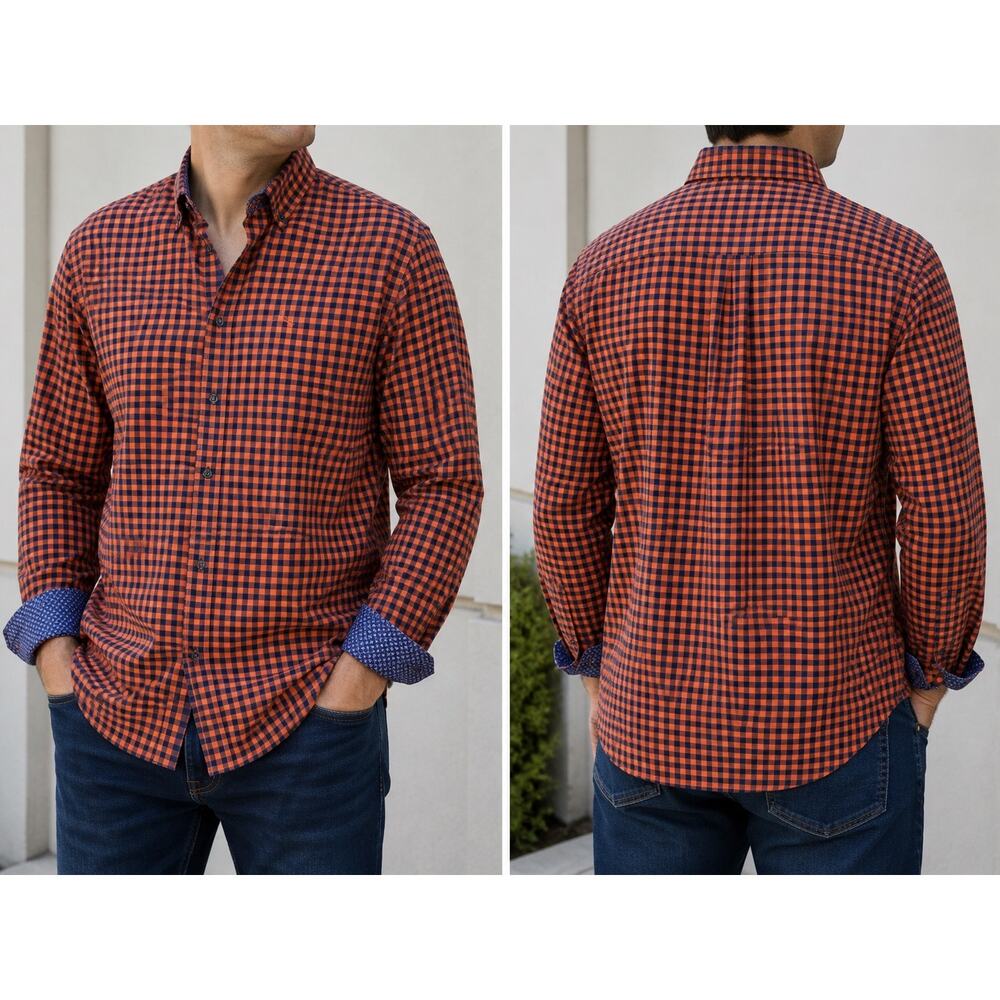 Tommy Bahama Classic Fit Murray Shirt Men’s 3XL Check Button Front Pima Cotton